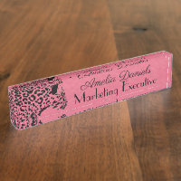 Elégant bureau de monogramme Jaguar rose et noir