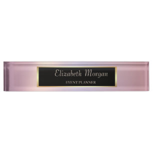 Porte-nom Pour Bureau Élégant cadre élégant simple or