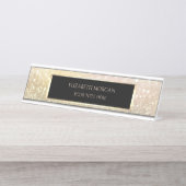 Porte-nom Pour Bureau Elégant cadre Gold Bokeh (Devant)