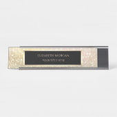 Porte-nom Pour Bureau Elégant cadre Gold Bokeh (Devant)