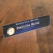 Porte-nom Pour Bureau Élégant Chic Dark Simple Comptable (Taille)