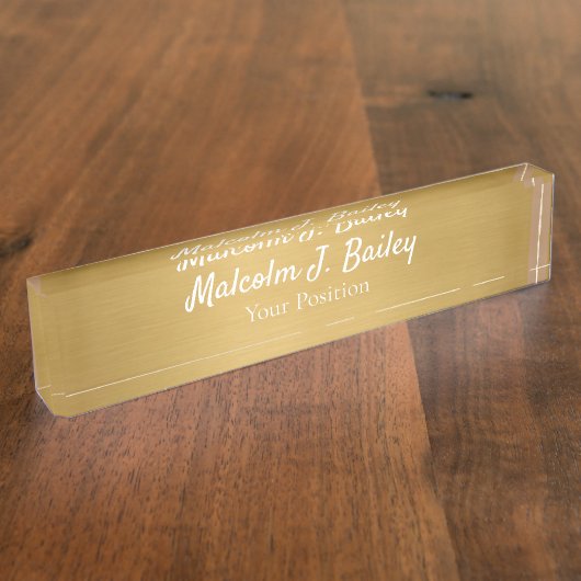 Porte-nom Pour Bureau Elegant Custom Desk Name Plate Sign (Taille)