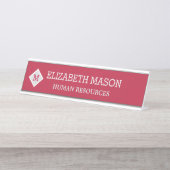 Porte-nom Pour Bureau Élégant diamant personnalisable (Devant)