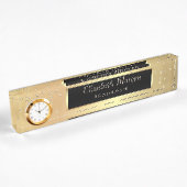 Porte-nom Pour Bureau Élégant Diamants Or Stylés