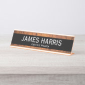 Porte-nom Pour Bureau Élégant Directeur exécutif Wood Look (Devant)
