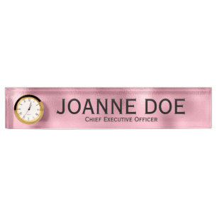 Porte-nom Pour Bureau Élégant Directeur Général Pink