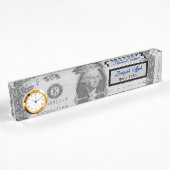 Porte-nom Pour Bureau Élégant Dollar Professionnel Un Argent Front