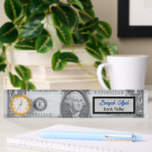 Porte-nom Pour Bureau Élégant Dollar Professionnel Un Argent Front