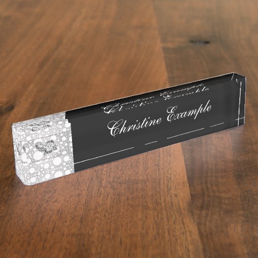 Porte-nom Pour Bureau Élégant éléphant de mandala (Taille)