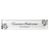 Porte-nom Pour Bureau Élégant feuillage personnalisé (Devant)