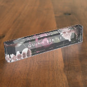 Porte-nom Pour Bureau Élégant floral foncé (Taille)