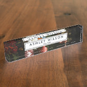 Porte-nom Pour Bureau Élégant Foliage Botanique Professionnel (Taille)