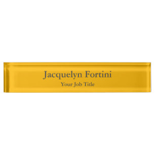 Porte-nom Pour Bureau Élégant minimaliste moderne clair Jaune