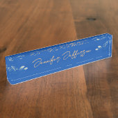 Porte-nom Pour Bureau Élégant Moderne Calligraphie Nom Professionnel Ble (Taille)