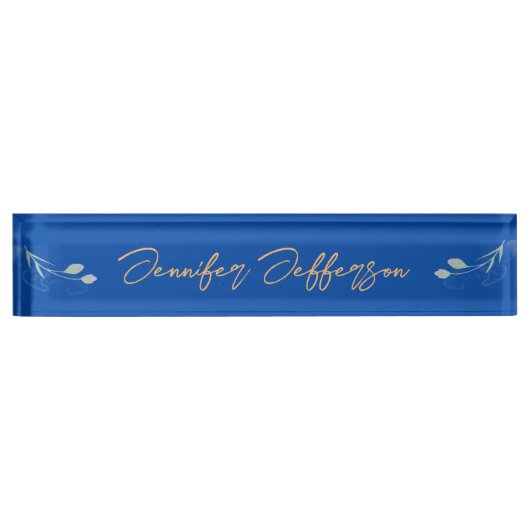 Porte-nom Pour Bureau Élégant Moderne Calligraphie Nom Professionnel Ble (Devant)