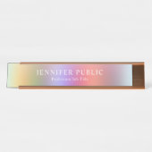 Porte-nom Pour Bureau Élégant moderne couleur rouge bleu pourpre vert (Devant)