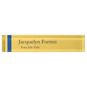 Porte-nom Pour Bureau Élégant moderne minimaliste bleu jaune clair