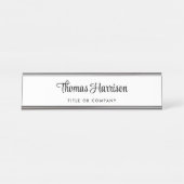 Porte-nom Pour Bureau Élégant Monogramme de script professionnel (Devant)