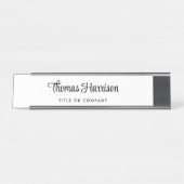 Porte-nom Pour Bureau Élégant Monogramme de script professionnel (Devant)