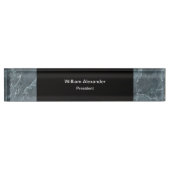 Porte-nom Pour Bureau Élégant Monogramme Exécutif (Devant)