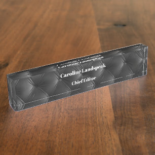 Porte-nom Pour Bureau Élégant Motif noir