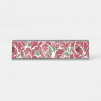 Elégant Motif Rose Vintage - Rouge & Vert Floral