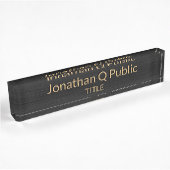 Porte-nom Pour Bureau Élégant noir et or