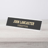 Porte-nom Pour Bureau Elégant noir personnalisable (Devant)