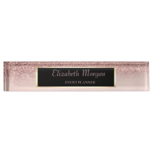 Porte-nom Pour Bureau Élégant paillettes bokeh ombré de style, cadre