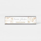 Porte-nom Pour Bureau Élégant papillon Parties scintillant or (Devant)