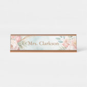 Porte-nom Pour Bureau Élégant professeur Floral moderne (Devant)