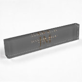 Porte-nom Pour Bureau Élégant professionnel gris clair or