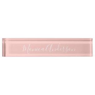 Porte-nom Pour Bureau Élégant rose-clair