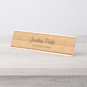 Porte-nom Pour Bureau Élégant Rose  Gold Modern Modèle (Devant)