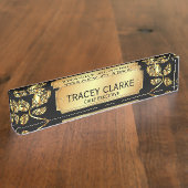 Porte-nom Pour Bureau Élégant Rose Or Et Directeur Général Noir (Taille)