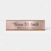 Porte-nom Pour Bureau Élégant Script Professional Rose Gold (Devant)
