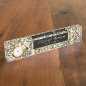 Porte-nom Pour Bureau Élégant Séquins Or Élégant, Cadre (Taille)