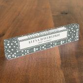 Porte-nom Pour Bureau Elegant Silver Dollar Lunaria Professional Custom (Taille)