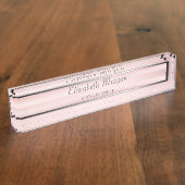 Porte-nom Pour Bureau Élégant Silver, Rose, Frame Stripe (Taille)