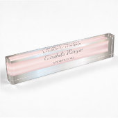 Porte-nom Pour Bureau Élégant Style Argent, Rayure