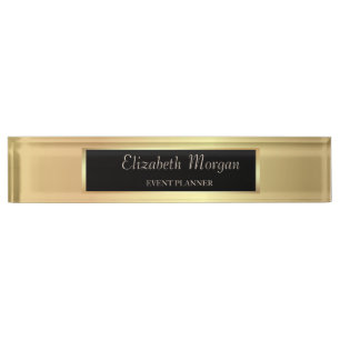 Porte-nom Pour Bureau Élégant Style Or
