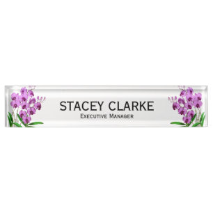 Porte-nom Pour Bureau Élégant violet orchidée Directeur général