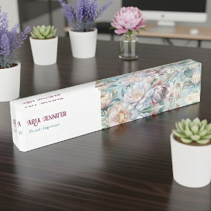Porte-nom Pour Bureau Élégante enseigne de bureau en acrylique Fleur de