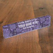 Porte-nom Pour Bureau Élégante étincelle Royale Purple Liquide (Taille)