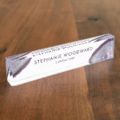Porte-nom Pour Bureau Élégante Géode Agate Lavender Purple (Taille)