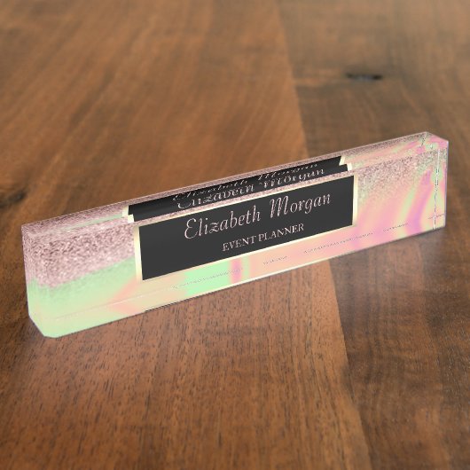 Porte-nom Pour Bureau Elégante Parties scintillant Design Bokeh Ombre, C (Taille)