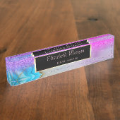 Porte-nom Pour Bureau Elégante Parties scintillant Élégante Bokeh, Marbr (Taille)