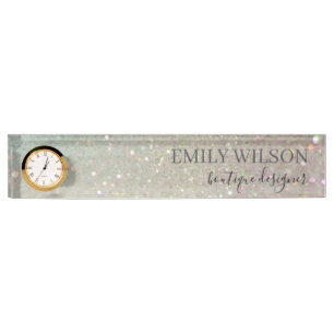 Porte-nom Pour Bureau Elégante Parties scintillant vert rose Aqua brilla