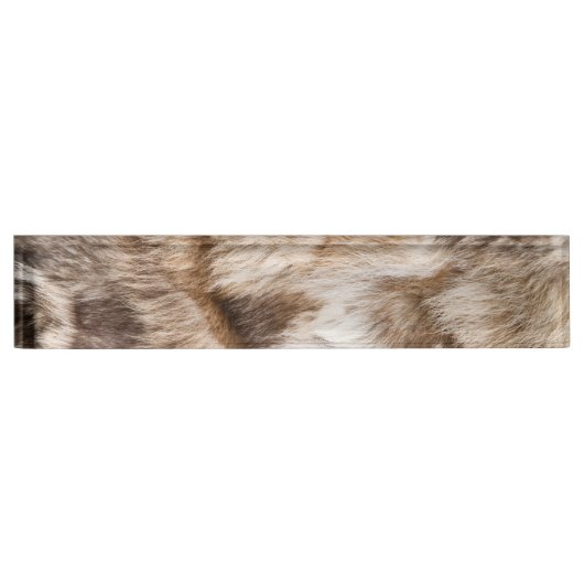 Porte-nom Pour Bureau Élégante texture de fourrure (Devant)