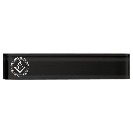 Porte-nom Pour Bureau Emblème de franc-maçonnerie (Devant)